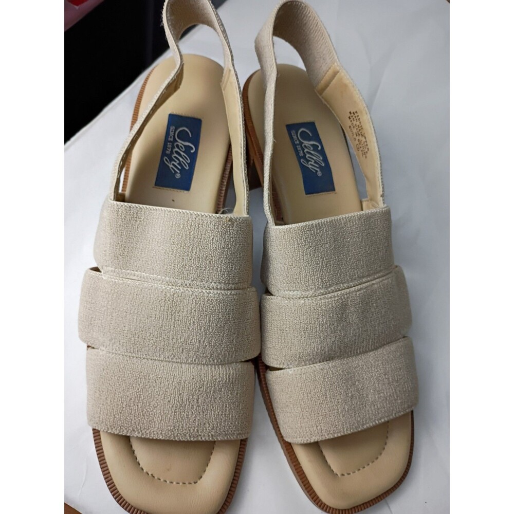 Selbys Woman Guild Beige Woven Sling Back Open Toe Sandals 9 casual stretch walk